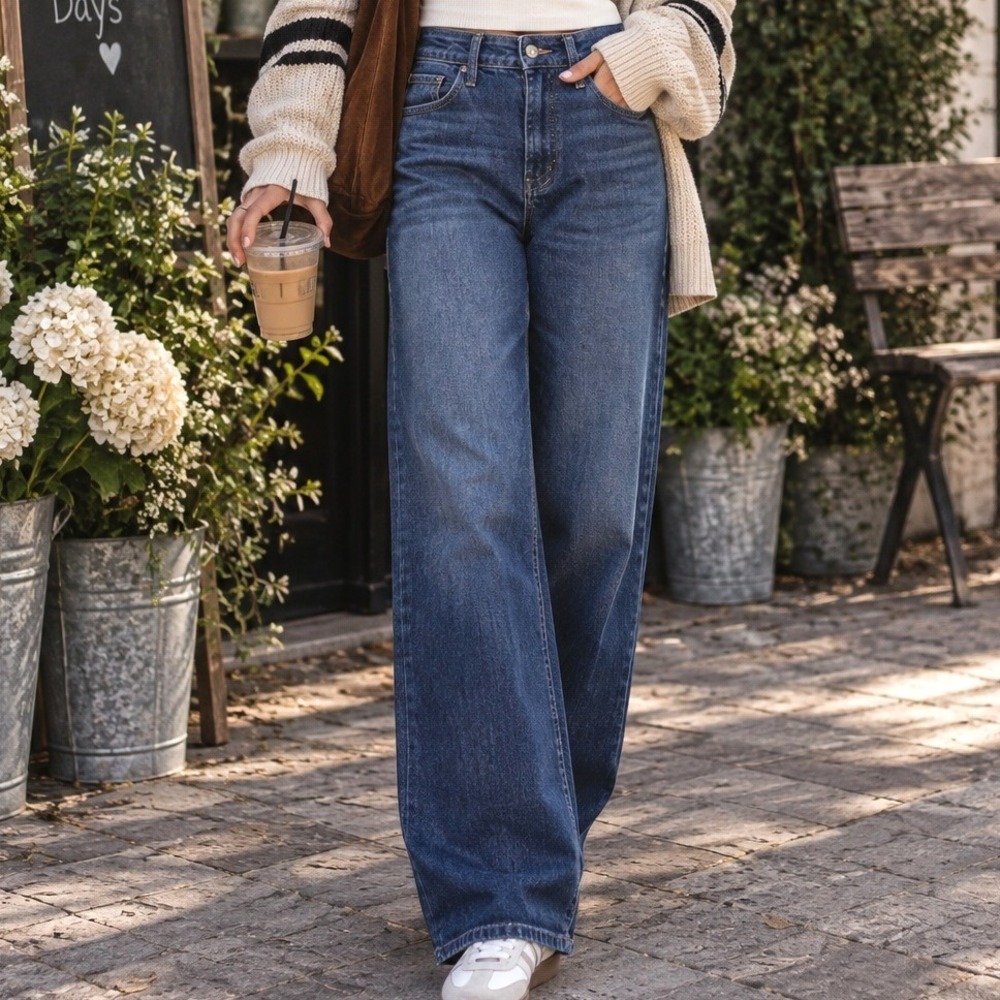 Old Navy Womens High Rise Wow Wide Leg Jeans Dark Wash Size 0 Short Ankle Boho